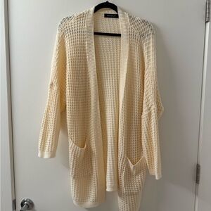 Cream Open-Front Sweater